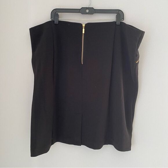 Alfani Plus Size Skirt Black Exposed-Zipper Pencil Ribbed Knit size 24W - Picture 4 of 4
